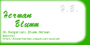 herman blumm business card